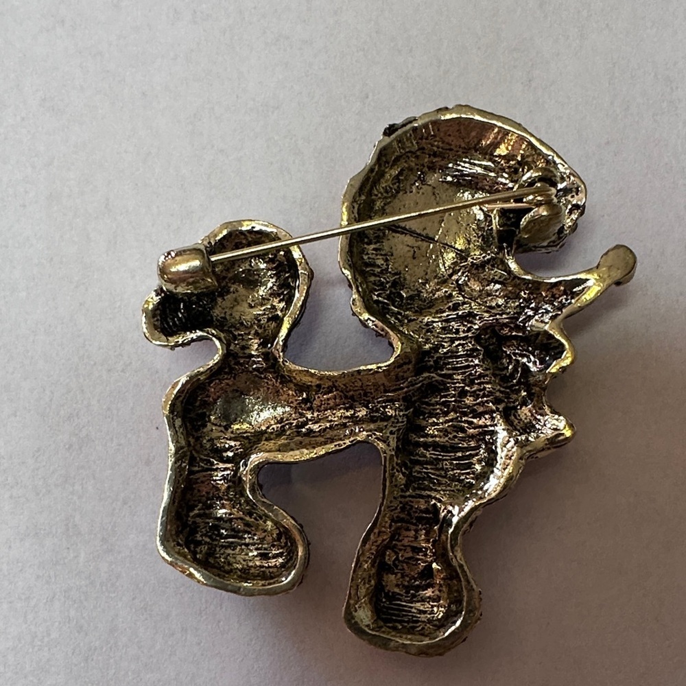 Pink Rhinestone Poodle Brooch |Modern - Picture 2 of 4